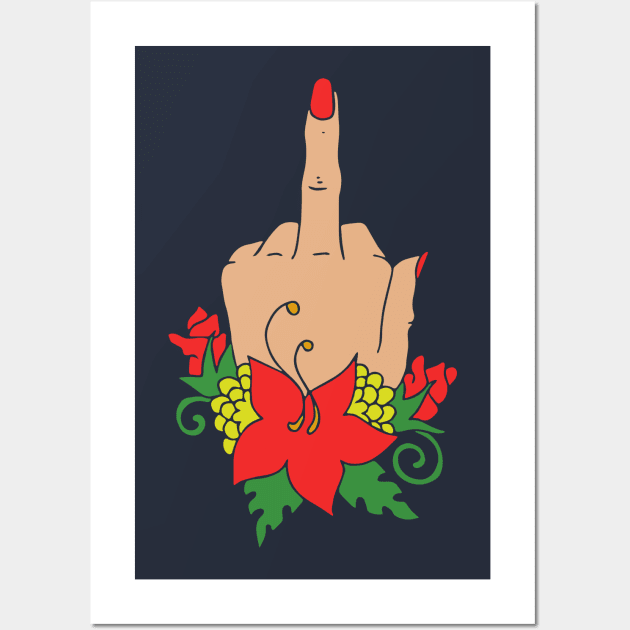 A Lovely Middle Finger Bouquet Wall Art by bubbsnugg